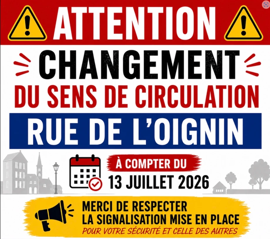 Changement de sens de circulation !