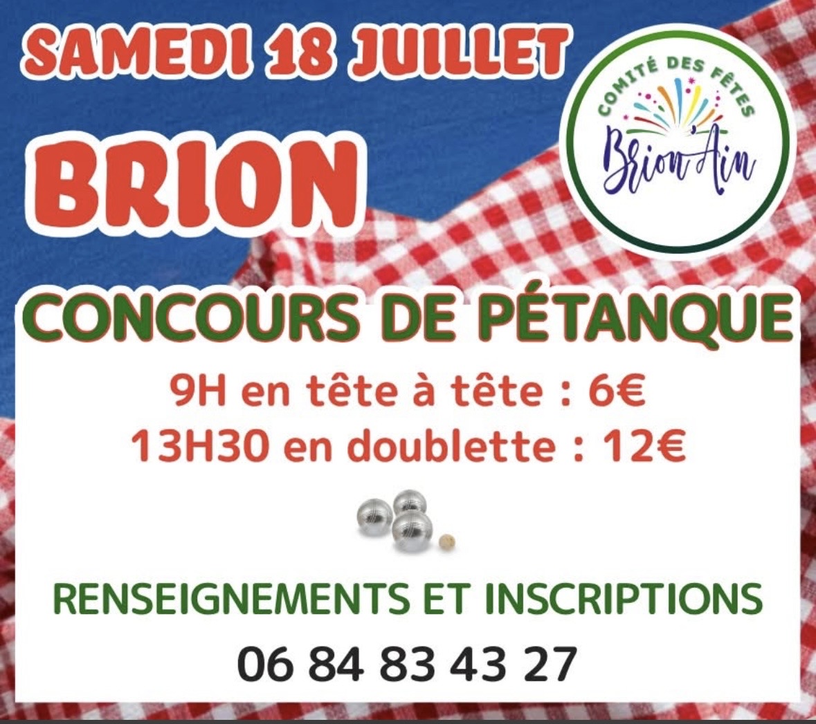 Concours de pétanque le 18 juillet