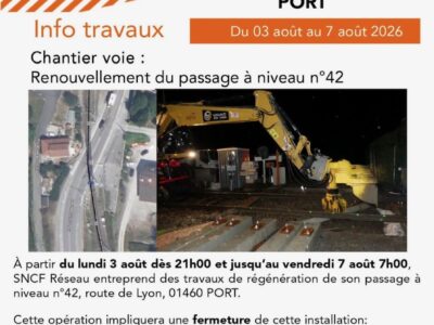 Renouvellement du passage à niveau N°42