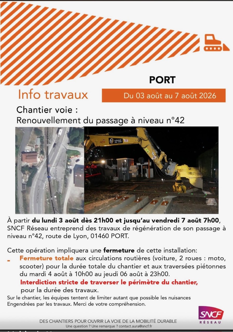 Renouvellement du passage à niveau N°42