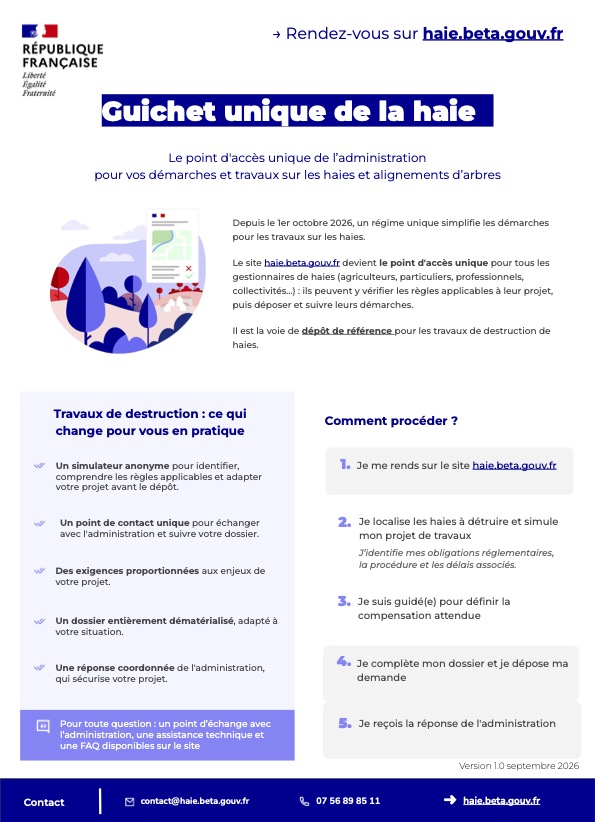 Guichet unique de la haie